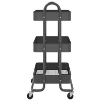 Carrello a 3 Livelli Antracite 43x34x79 cm in Acciaio cod mxl 66447