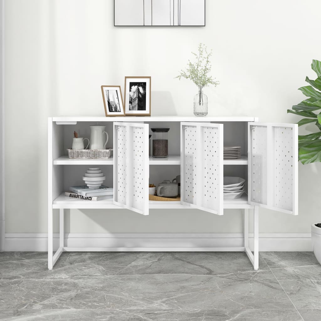 Credenza Bianca 105x35x75 cm in Acciaio 335869