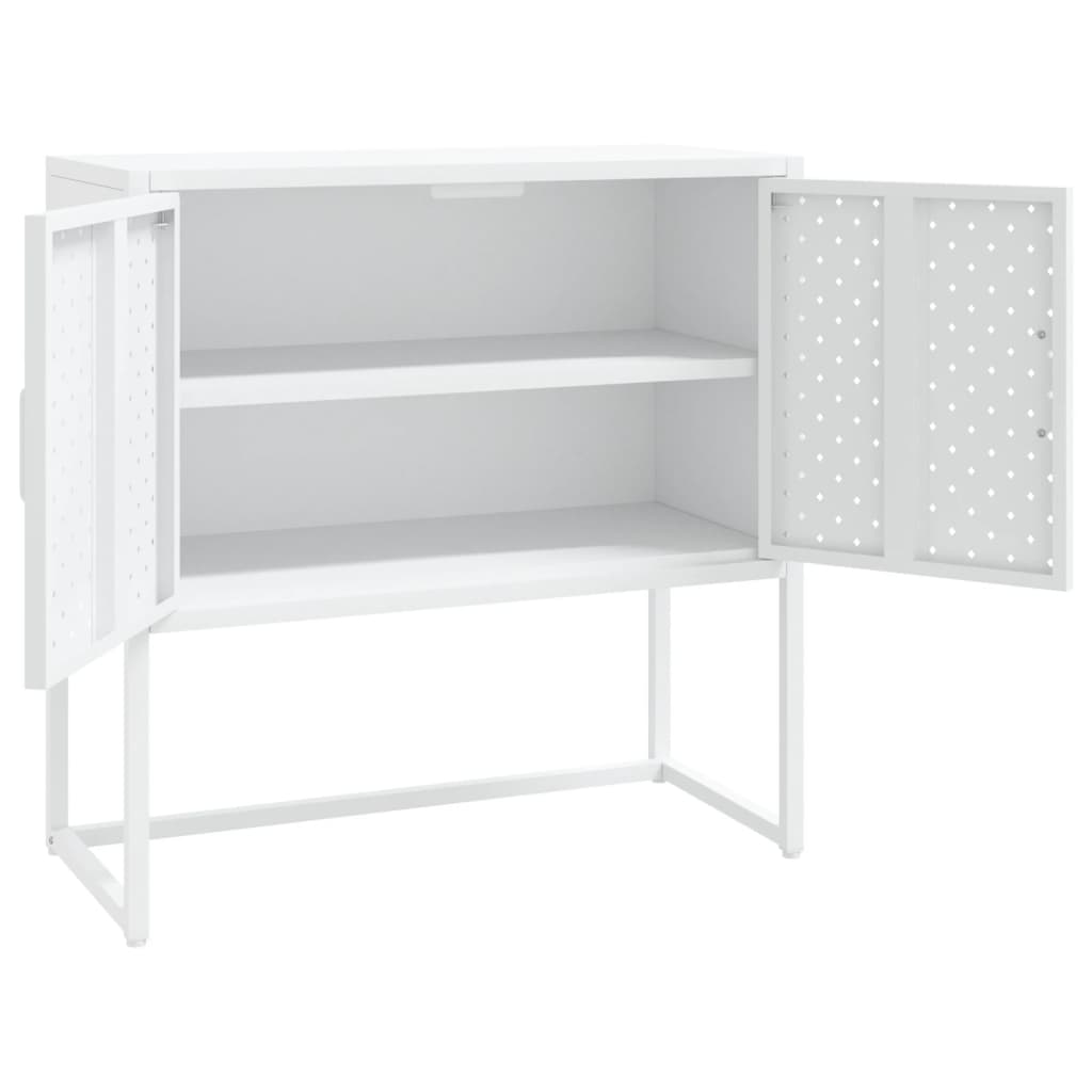 Credenza Bianca 75x35x75 cm in Acciaio 335872