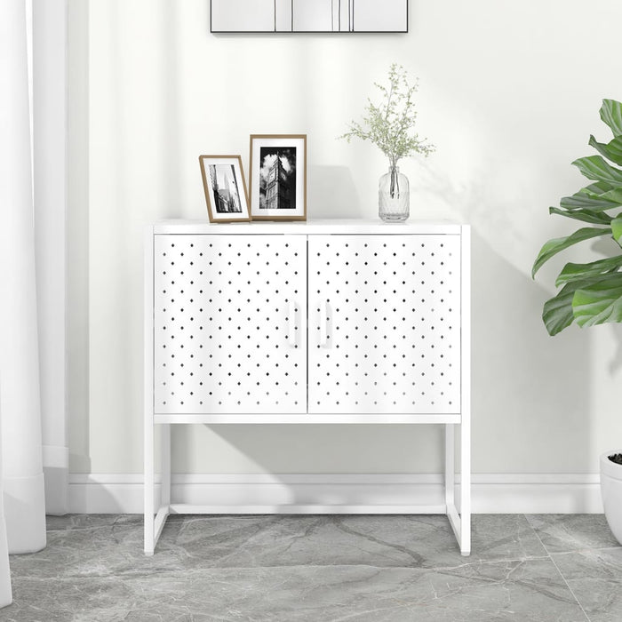 Credenza Bianca 75x35x75 cm in Acciaio 335872