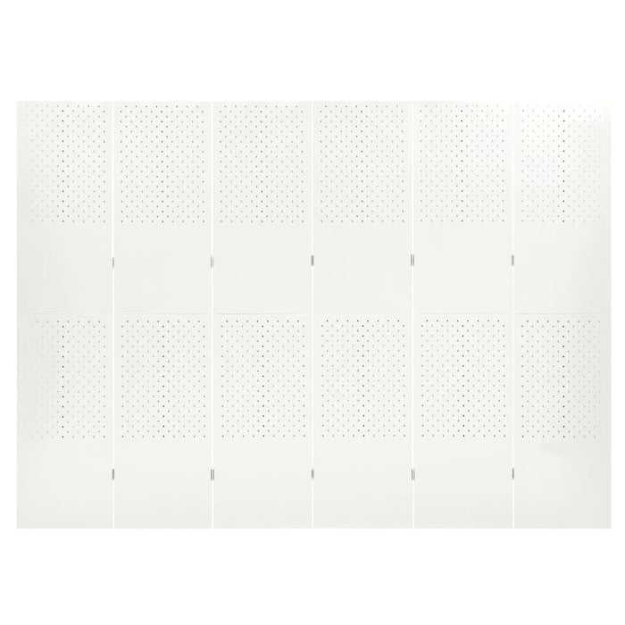 Paravento a 6 Pannelli Bianco 240x180 cm in Acciaio 335905