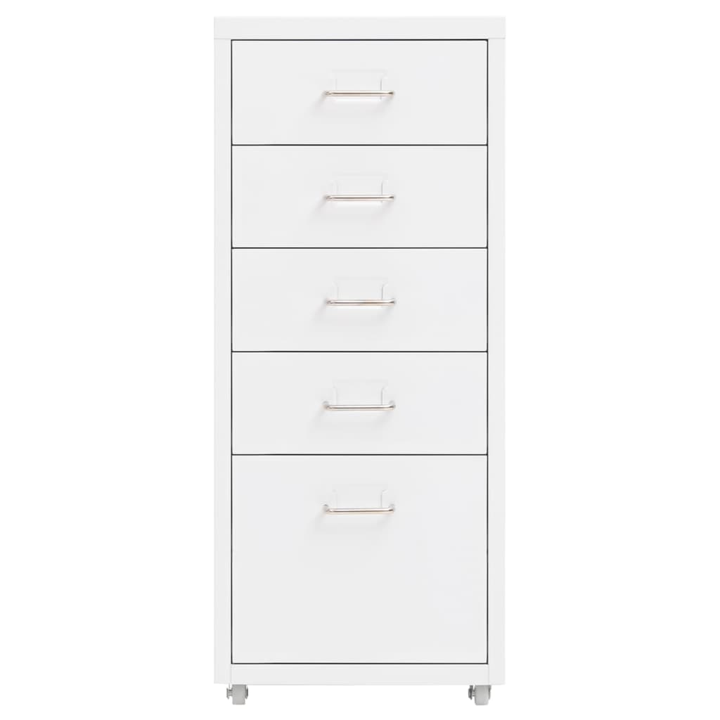 Schedario Mobile Bianco 28x41x69 cm in Metallo 335913