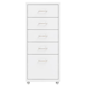 Schedario Mobile Bianco 28x41x69 cm in Metallo 335913