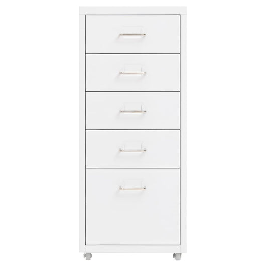Schedario Mobile Bianco 28x41x69 cm in Metallo 335913