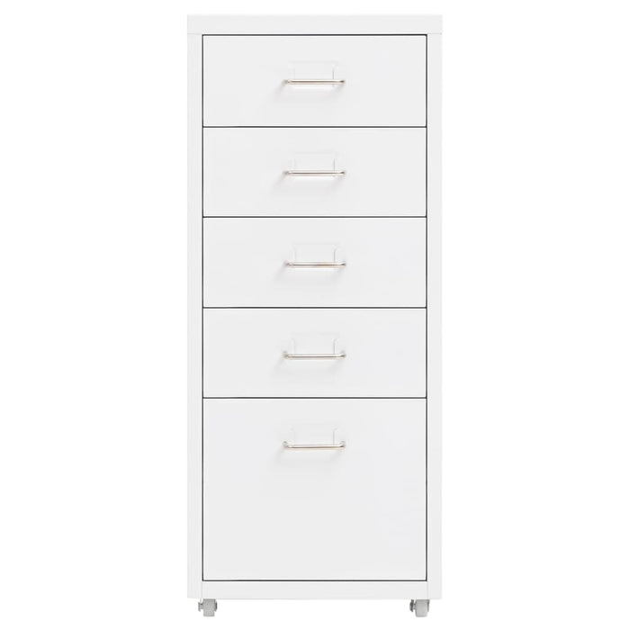 Schedario Mobile Bianco 28x41x69 cm in Metallo 335913