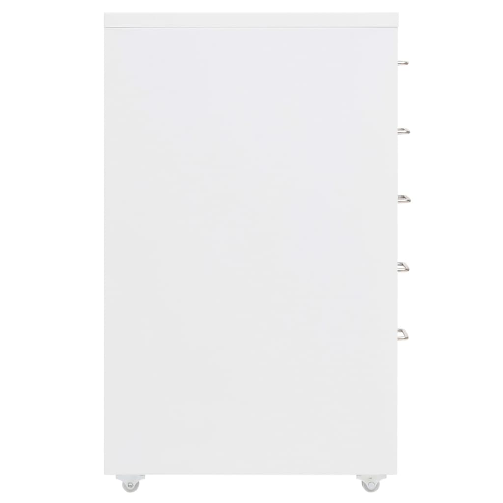 Schedario Mobile Bianco 28x41x69 cm in Metallo 335913