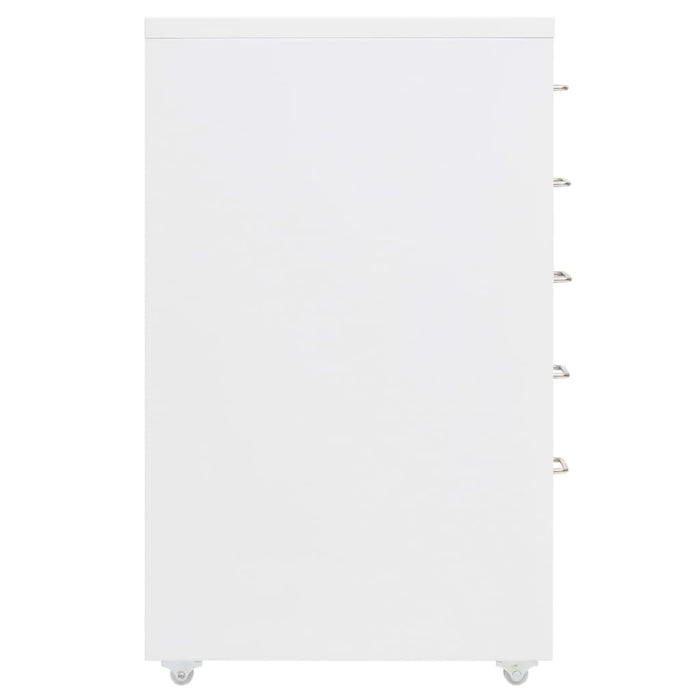 Schedario Mobile Bianco 28x41x69 cm in Metallo 335913