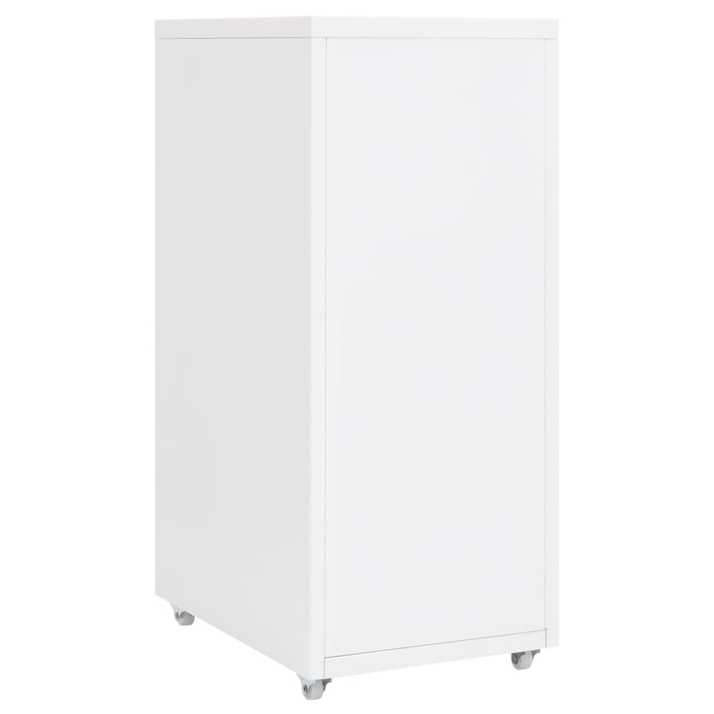 Schedario Mobile Bianco 28x41x69 cm in Metallo 335913