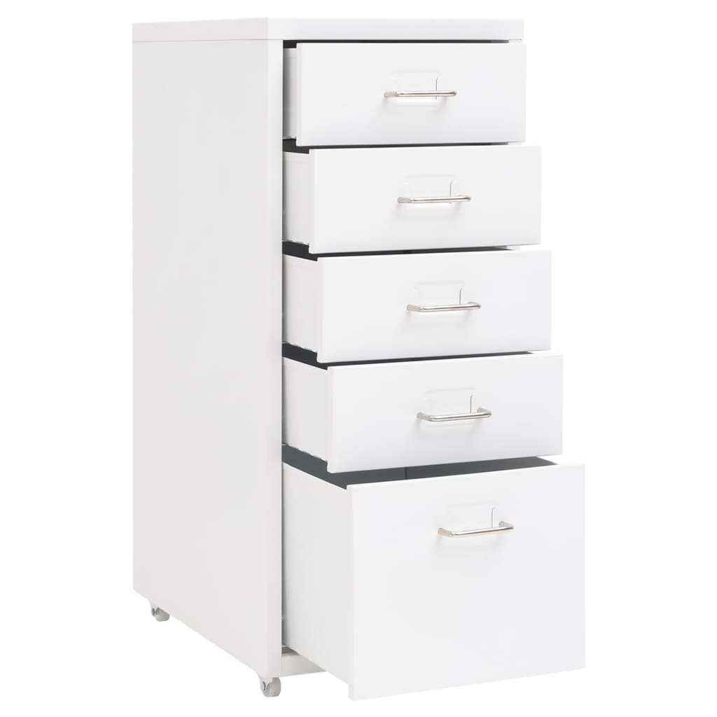 Schedario Mobile Bianco 28x41x69 cm in Metallo 335913