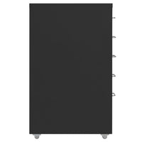 Schedario Mobile Nero 28x41x69 cm in Metallo 335914