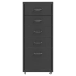 Schedario Mobile Antracite 28x41x69 cm in Metallo