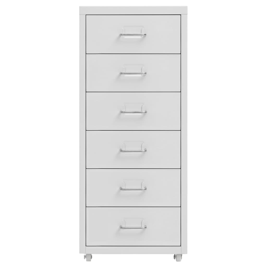 Schedario Mobile Grigio 28x41x69 cm in Metallo 335917