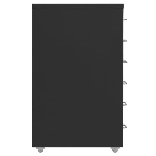 Schedario Mobile Nero 28x41x69 cm in Metallo 335918