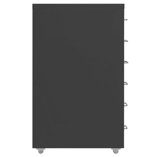 Schedario Mobile Antracite 28x41x69 cm in Metallo 335919