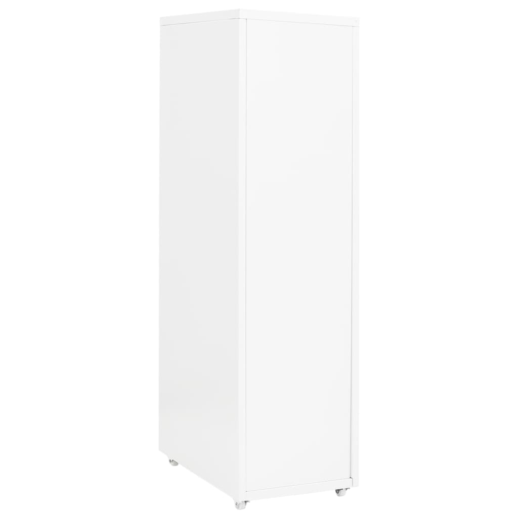 Schedario Mobile Bianco 28x41x109 cm in Metallo 335920