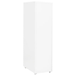 Schedario Mobile Bianco 28x41x109 cm in Metallo