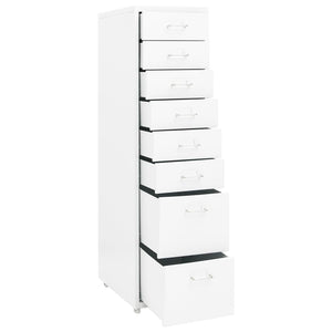 Schedario Mobile Bianco 28x41x109 cm in Metallo 335920