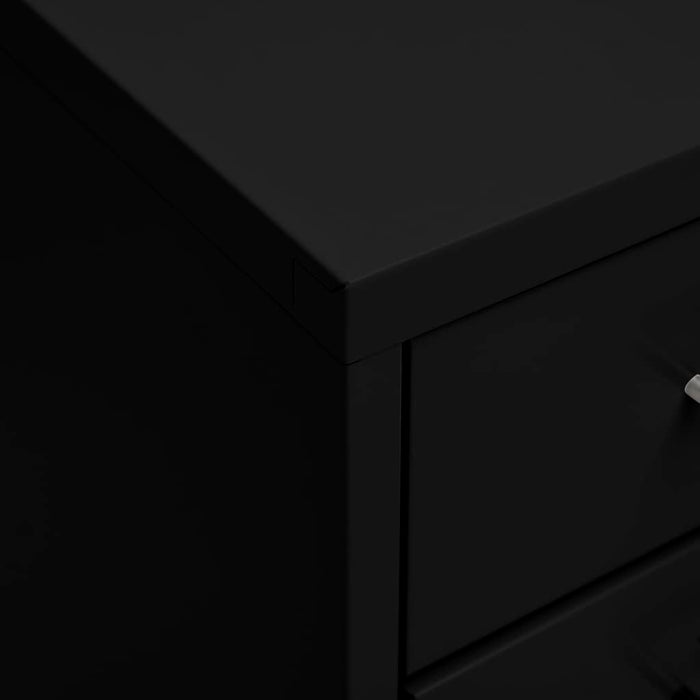 Schedario Mobile Nero 28x41x109 cm in Metallo 335922