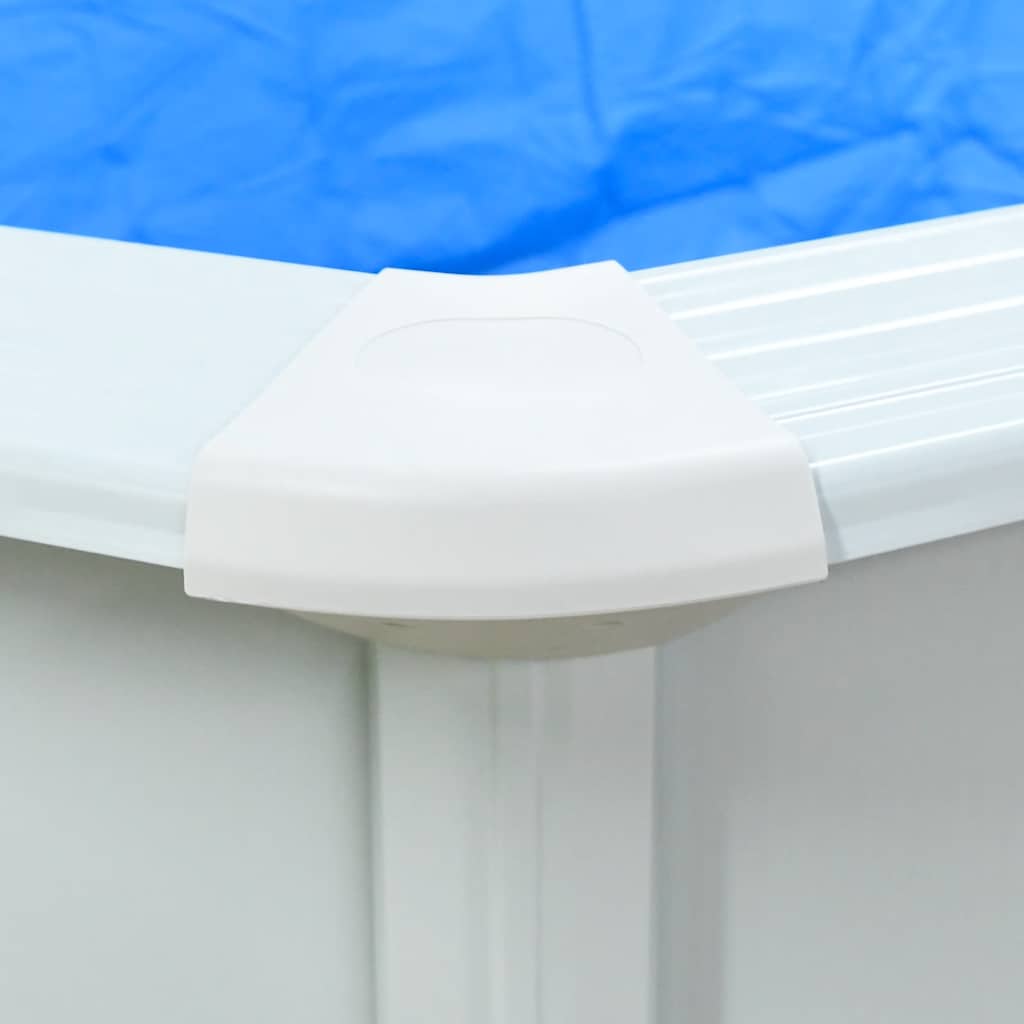 Piscina con Pareti in Acciaio 300x120 cm Bianca 93260