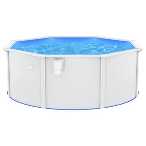 Piscina con Pareti in Acciaio 360x120 cm Bianca 93261