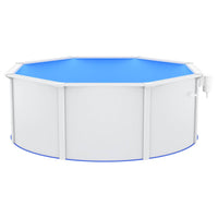Piscina con Pareti in Acciaio 360x120 cm Bianca 93261