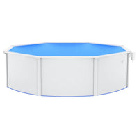 Piscina con Pareti in Acciaio Rotonda 460x120 cm Bianca 93262