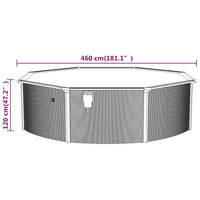 Piscina con Pareti in Acciaio Rotonda 460x120 cm Bianca