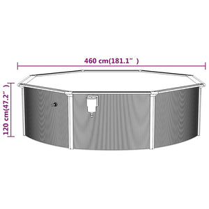 Piscina con Pareti in Acciaio Rotonda 460x120 cm Bianca