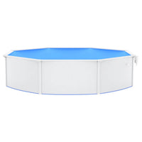 Piscina con Pareti in Acciaio Rotonda 550x120 cm Bianca 93263
