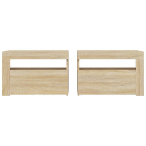 Comodini 2 pz con LED Rovere Sonoma 60x35x40 cm cod mxl 30947