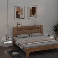 Comodini 2 pz con LED Bianco Lucido 60x35x40 cm cod mxl 53259