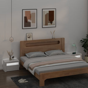 Comodini 2 pz con LED Bianco Lucido 60x35x40 cm cod mxl 53259