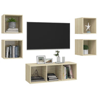 Set Mobili TV 5 pz Rovere Sonoma in Legno Multistrato 3079613