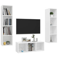 Set Mobile TV 3 pz Bianco in Truciolato 3079754