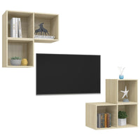 Set Porta TV 4 pz Rovere Sonoma in Truciolato 3079766