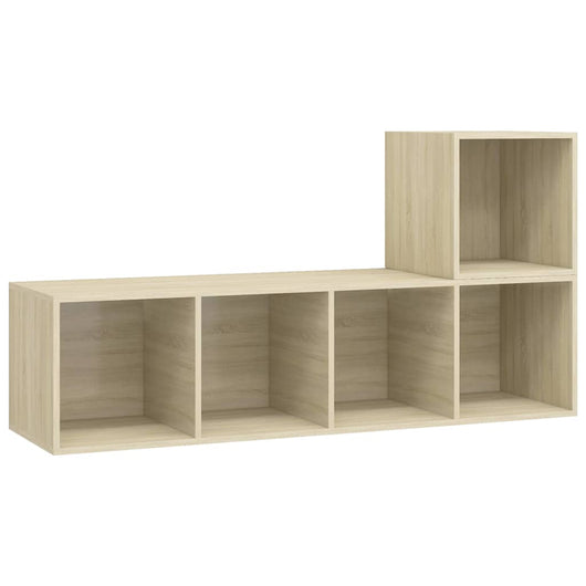 Set Porta TV 2 pz-Set di 2 Credenza per TV Rovere Sonoma in Truciolato 830919