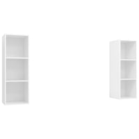 Mobile TV a Parete 2 pz-Set di 2 Mobile TV a Muro Bianco in Truciolato 628757