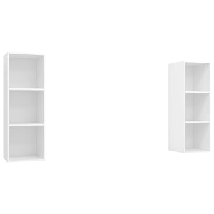 Mobile TV a Parete 2 pz-Set di 2 Mobile TV a Muro Bianco in Truciolato 628757