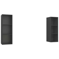 Mobile TV a Parete 2 pz Grigio in Truciolato 3079855