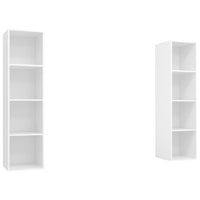 Mobile TV a Parete 2 pz-Set di 2 Mobile TV a Muro Bianco in Truciolato 385849