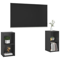 Mobili Porta TV 2 pz Grigio 72x35x36,5 cm in Legno Multistrato 3079900