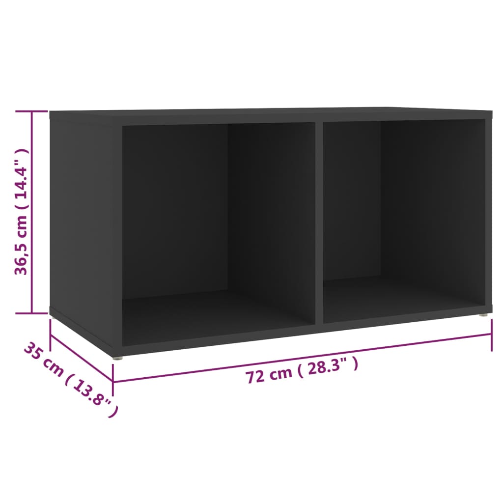 Mobili Porta TV 2 pz Grigio 72x35x36,5 cm in Legno Multistrato 3079900