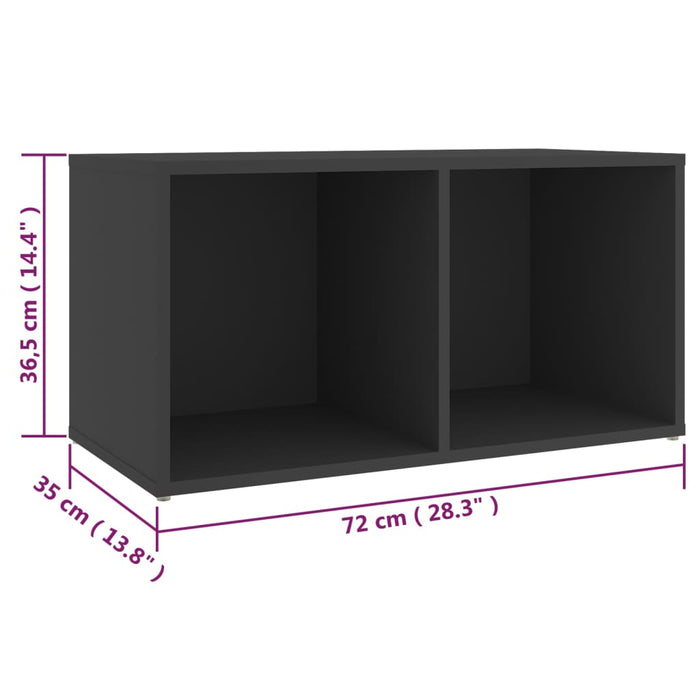 Mobili Porta TV 2 pz Grigio 72x35x36,5 cm in Legno Multistrato 3079900