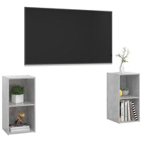 Mobili TV 2 pz Grigio Cemento 72x35x36,5cm in Legno Multistrato 3079902