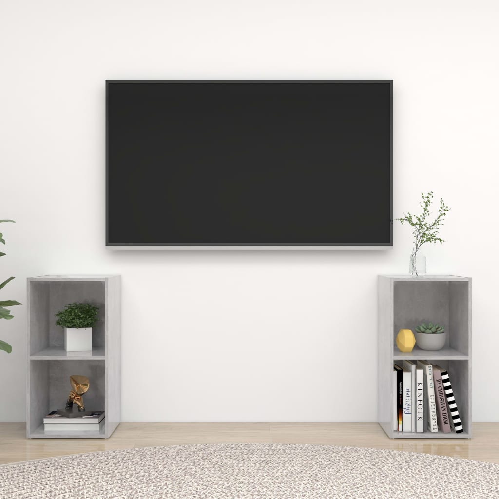 Mobili TV 2 pz Grigio Cemento 72x35x36,5cm in Legno Multistrato 3079902