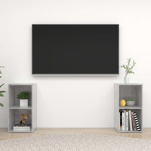 Mobili TV 2 pz Grigio Cemento 72x35x36,5cm in Legno Multistrato 3079902