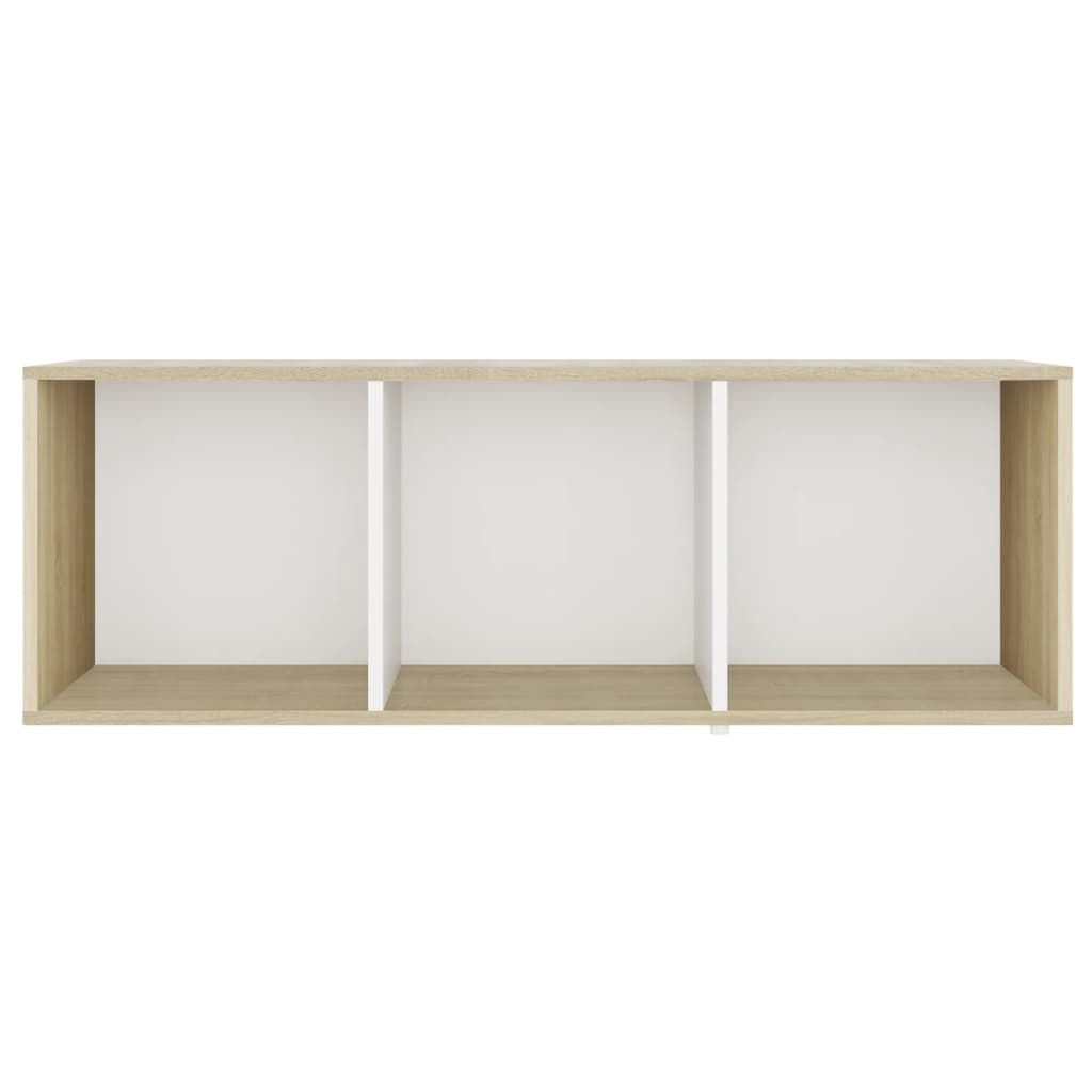 Mobili TV 2 pz Bianco e Sonoma 107x35x37cm in Legno Multistrato 3079939