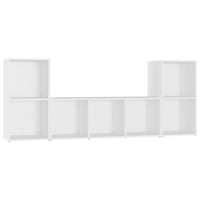 Set Mobili Porta TV 3 pz-Set di 3 Credenza per TV Bianco in Legno Multistrato 744290