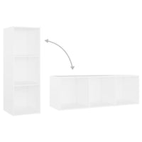 Set Mobili Porta TV 3 pz-Set di 3 Credenza per TV Bianco in Legno Multistrato 744290