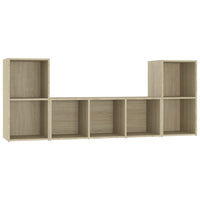 Set di mobili credenza TV soggiorno camera da letto 3 pezzi rovere sonoma legno ingegnerizzato marrone 02_0024623